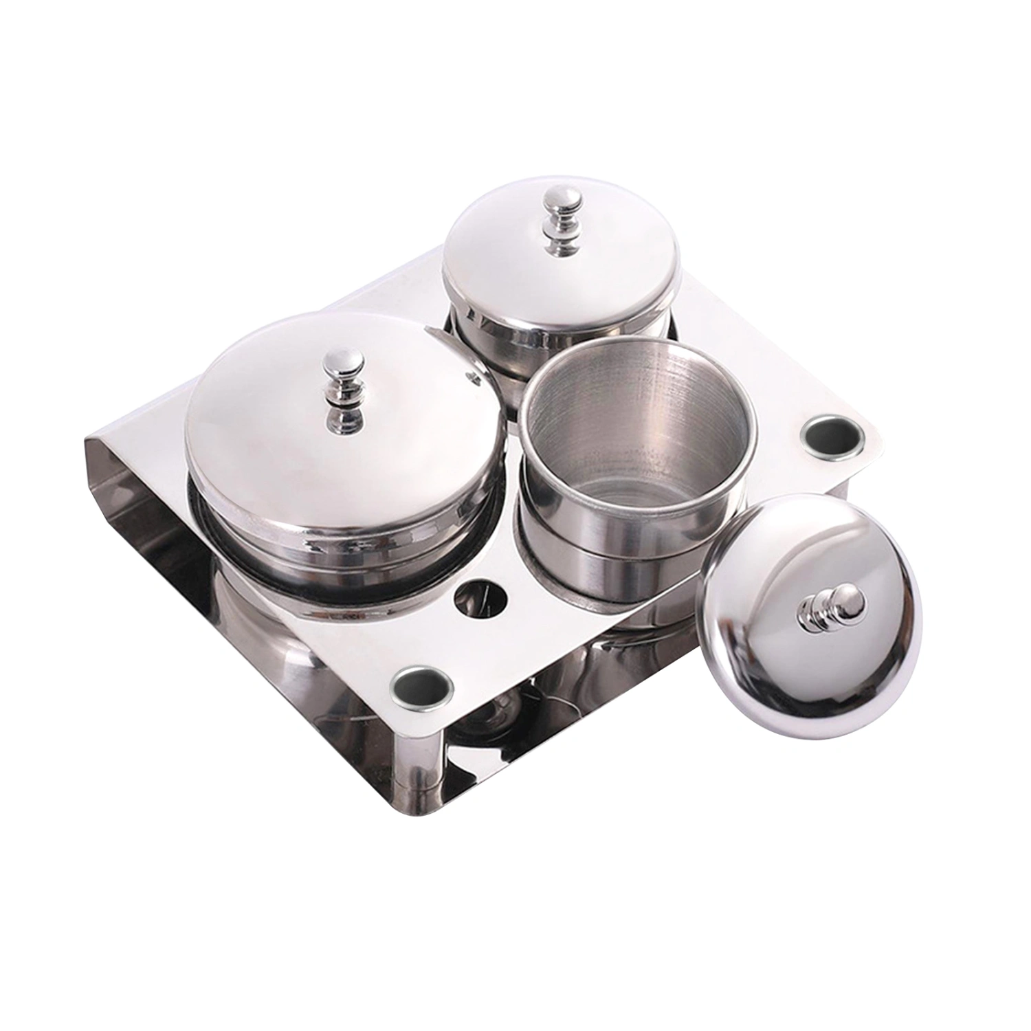 3 Pieces Nail Equipment Set Stainless Steel Acrylic Powder Holder Cup