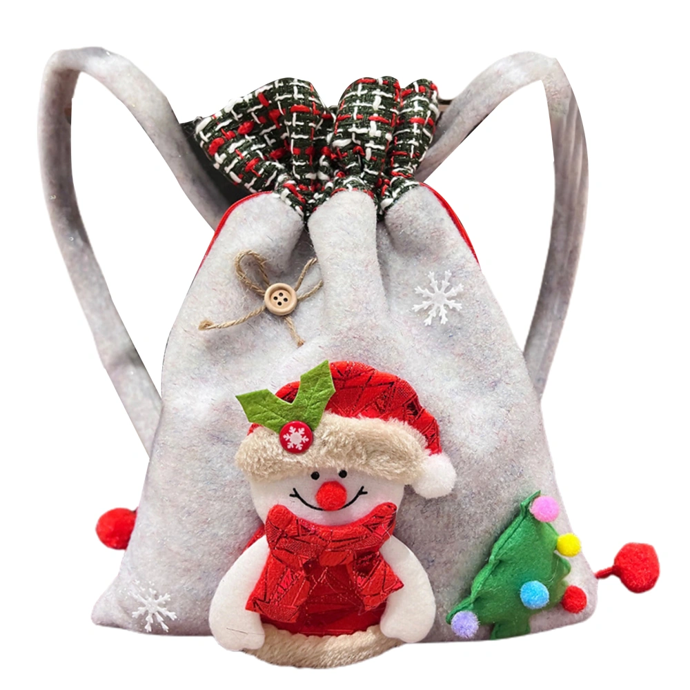 Christmas Drawstring Backpack Santa Claus Elk Snowman Gift Bag