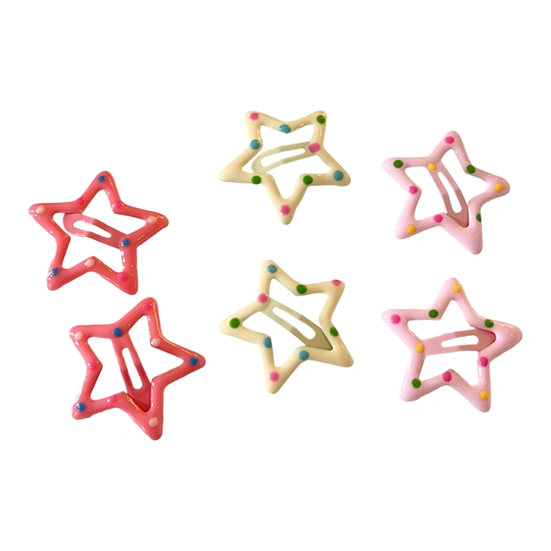 Colorful Stars Hair Clips Cute Decorative Barrettes for Women Girl 