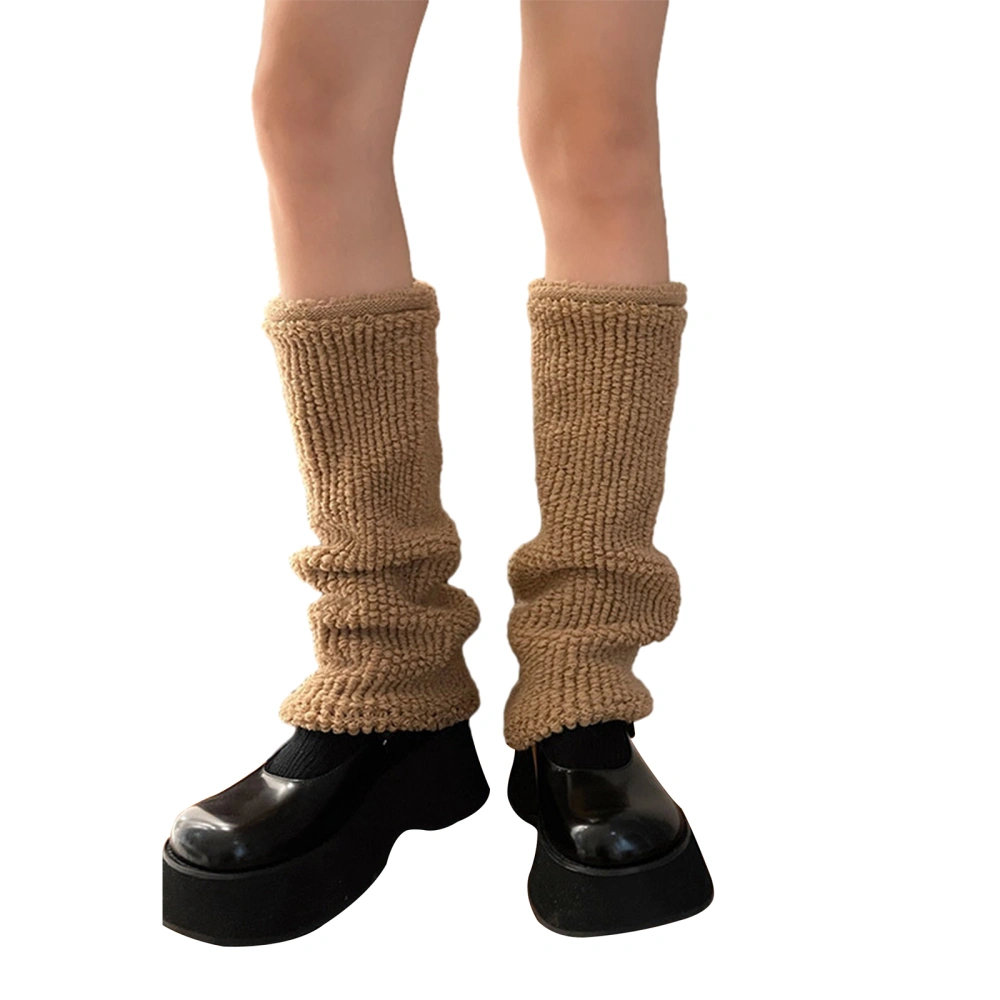 Women's Thick Leg Warmers Cute Solid Color Knee High Socks Boot Cuffs