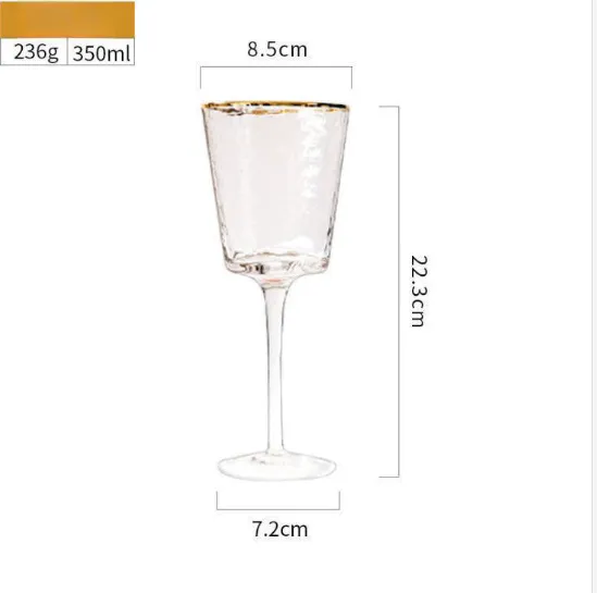 Creative Hammer Golden Edge Crystal Champagne Glass