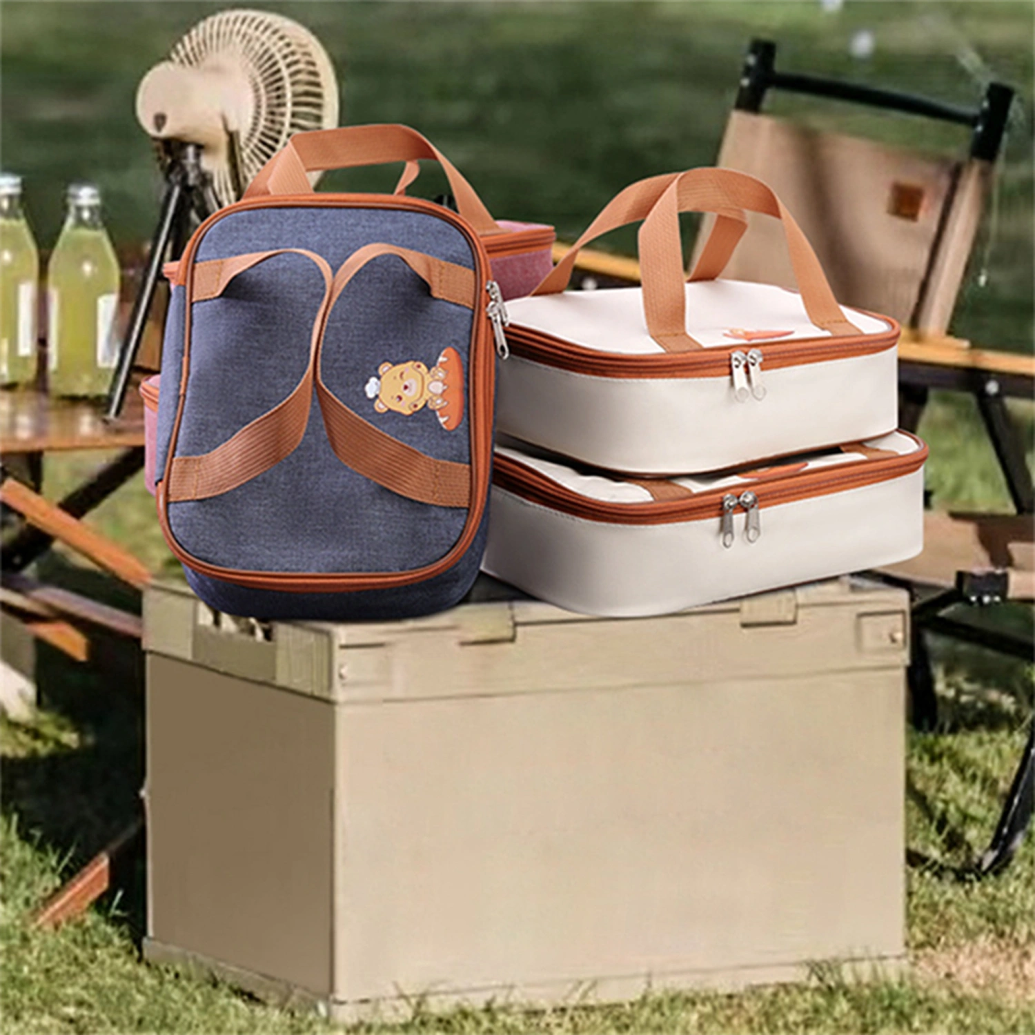 Insulated Lunch Bag Adult Small Lunch Cooler Tote Bag with Handles