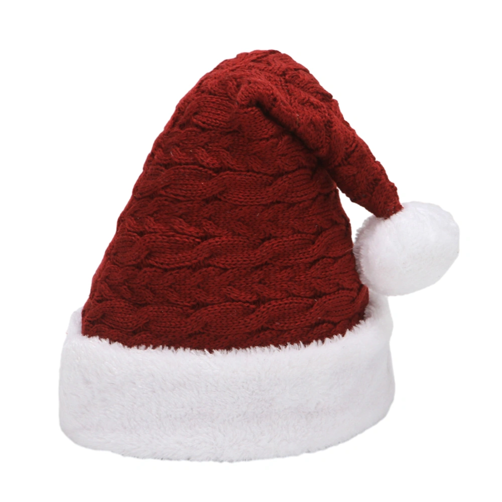 Christmas Hats for Adults Cable Knit Santa Caps Warm Beanie Caps