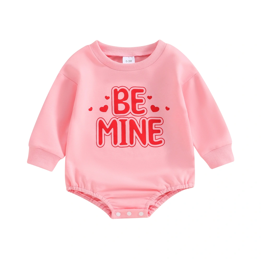 Baby Girl Romper Cute Heart Letter Print Long Sleeve Bodysuit