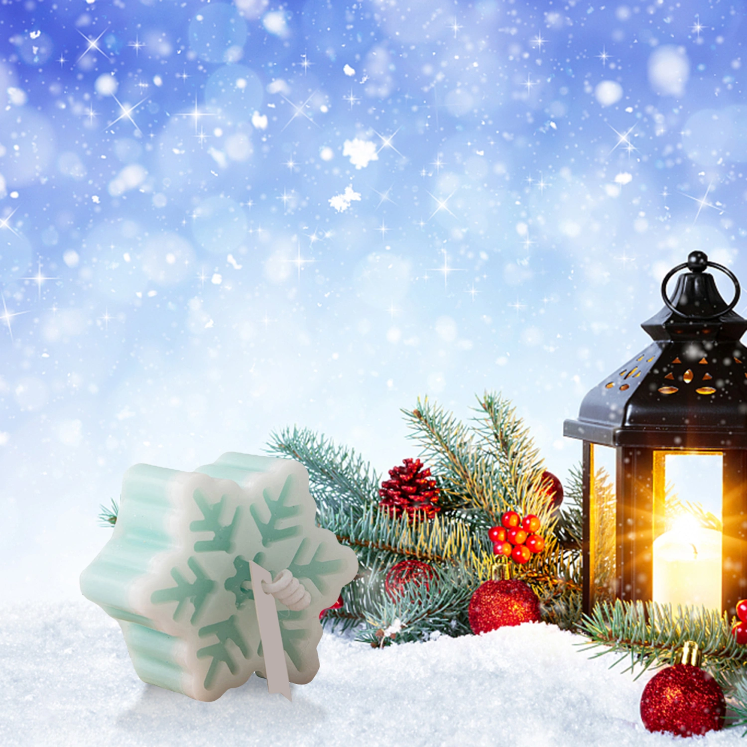 Snowflake Shape Fragrant Candle, Safe Paraffin Art Aromatic Candle