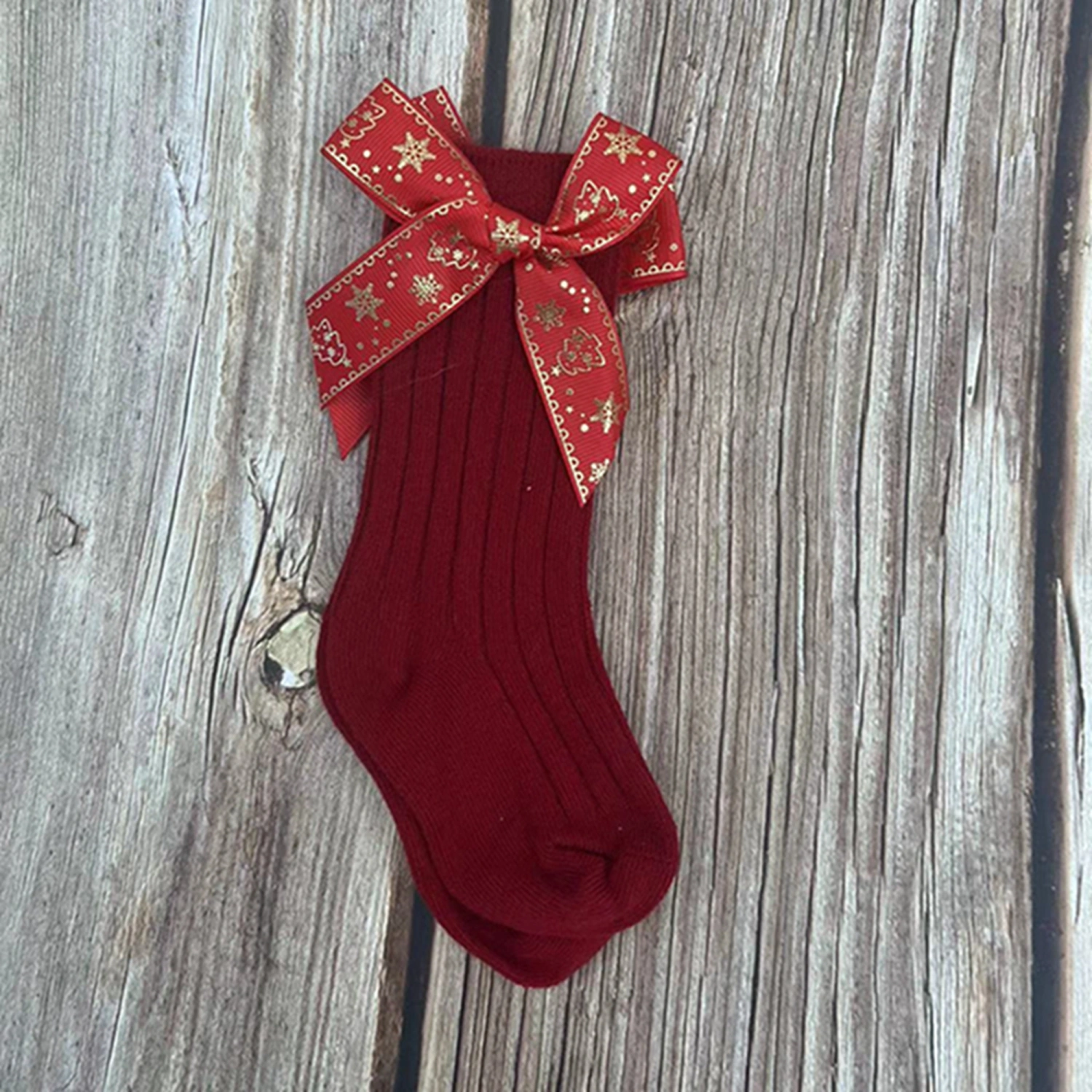 Baby Girls Princess Tube Socks Cute Christmas Bow Socks Crew Socks