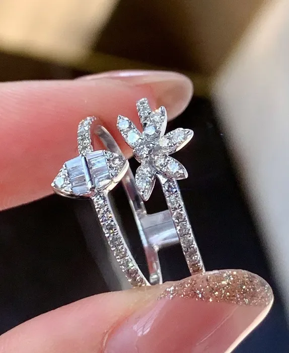 Three-layer Ring Super Weiying Ryder Zircon Sweet Temperature Lady Hand Jewelry