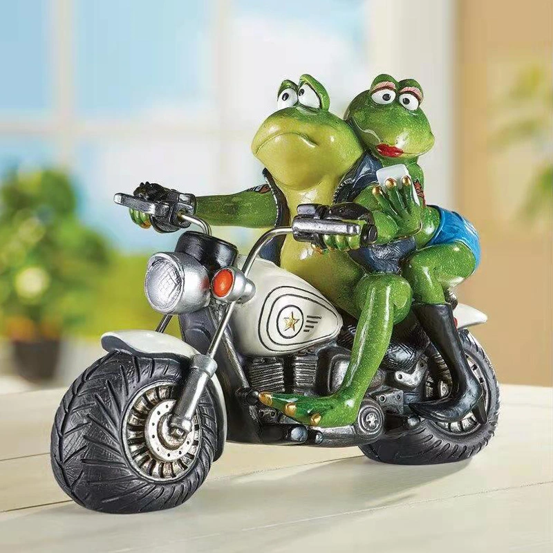 Frog Motorcycle Resin Craft Ornament