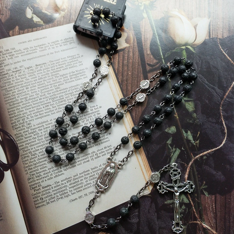 Cross 59 Rosary Beads Trendy Pendant Necklace