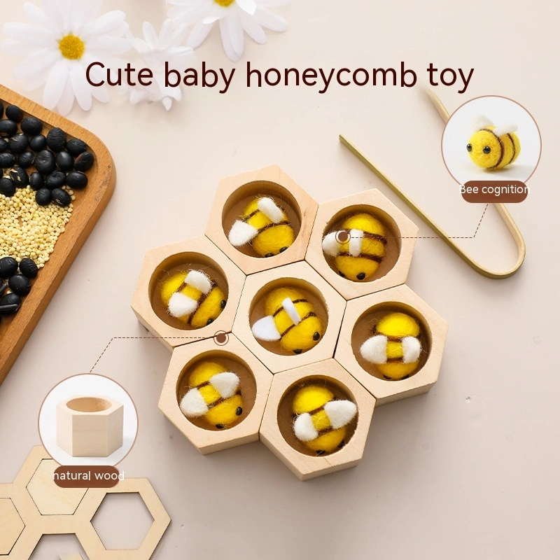 Montessori Early Education Wooden Bee Toy Children's Hand-eye Coordination Concentration Training