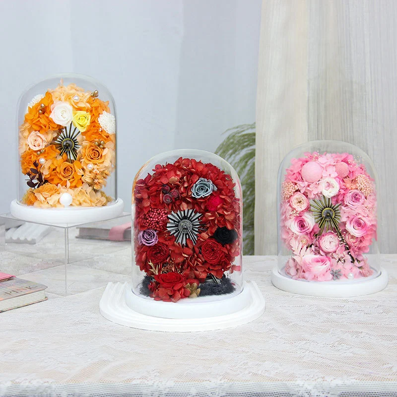 Hydrangea Ferris Wheel Rose Glass Cover Crafts Ornaments