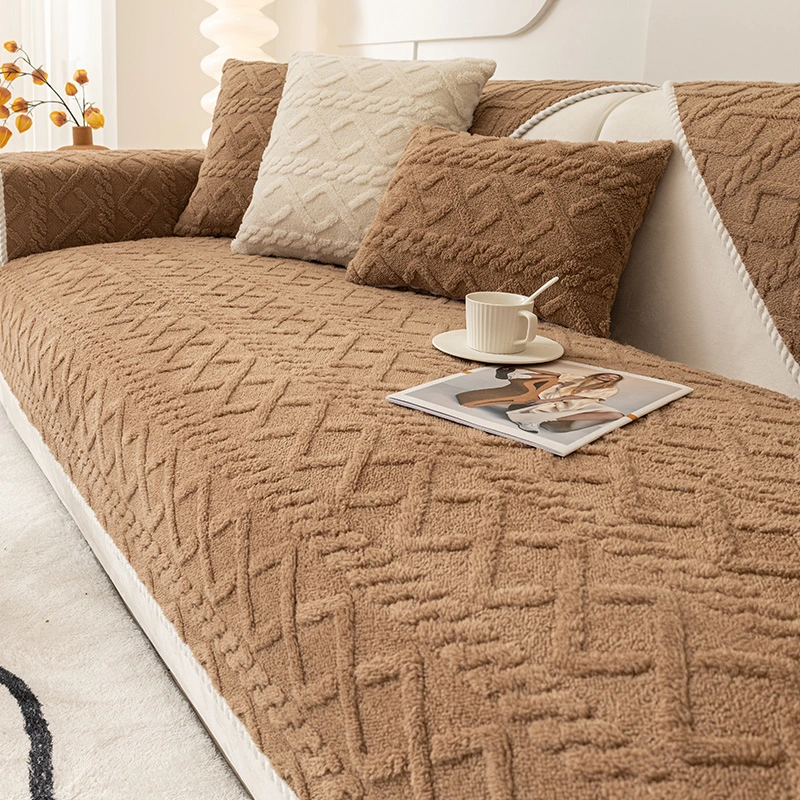 Simple Sofa Cushion Cover Plush Thickened Anti-skid