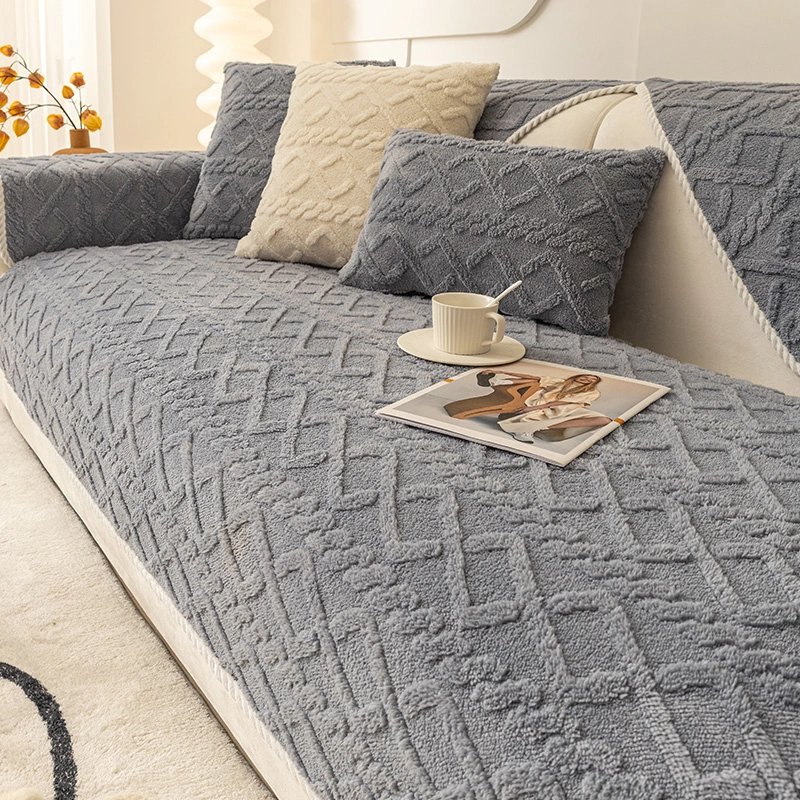 Simple Sofa Cushion Cover Plush Thickened Anti-skid