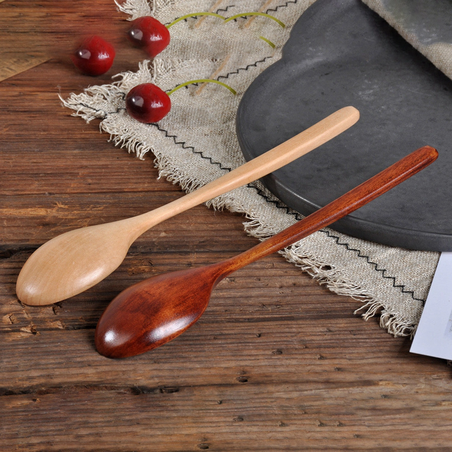 Wooden Spoons Long Handle Wooden Spoons for Eating Mixing Stirring