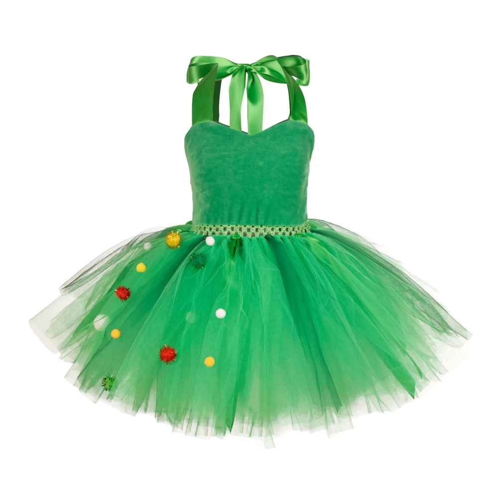 Toddler Girl Christmas Outfits Deluxe Halter Tutu Skirt with Headband