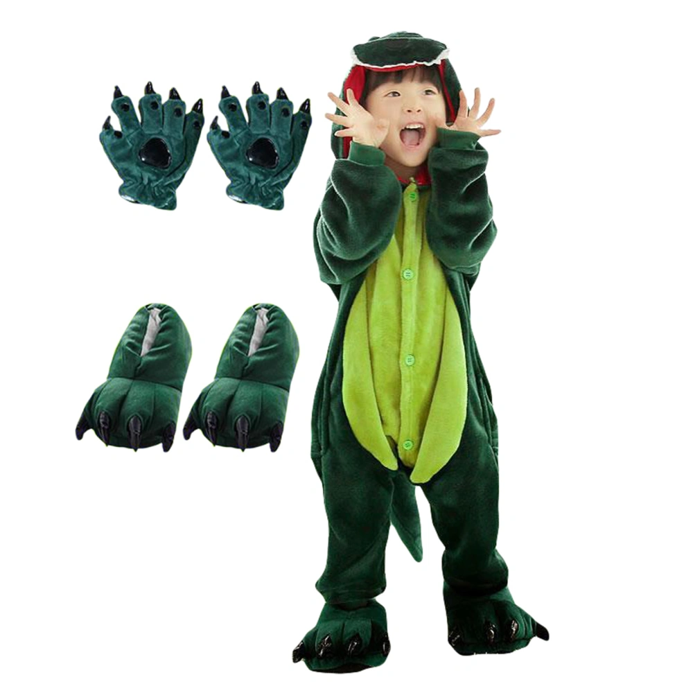 Halloween Family Pajamas Set, Hooded Dinosaur Jumpsuit Gloves Shoes