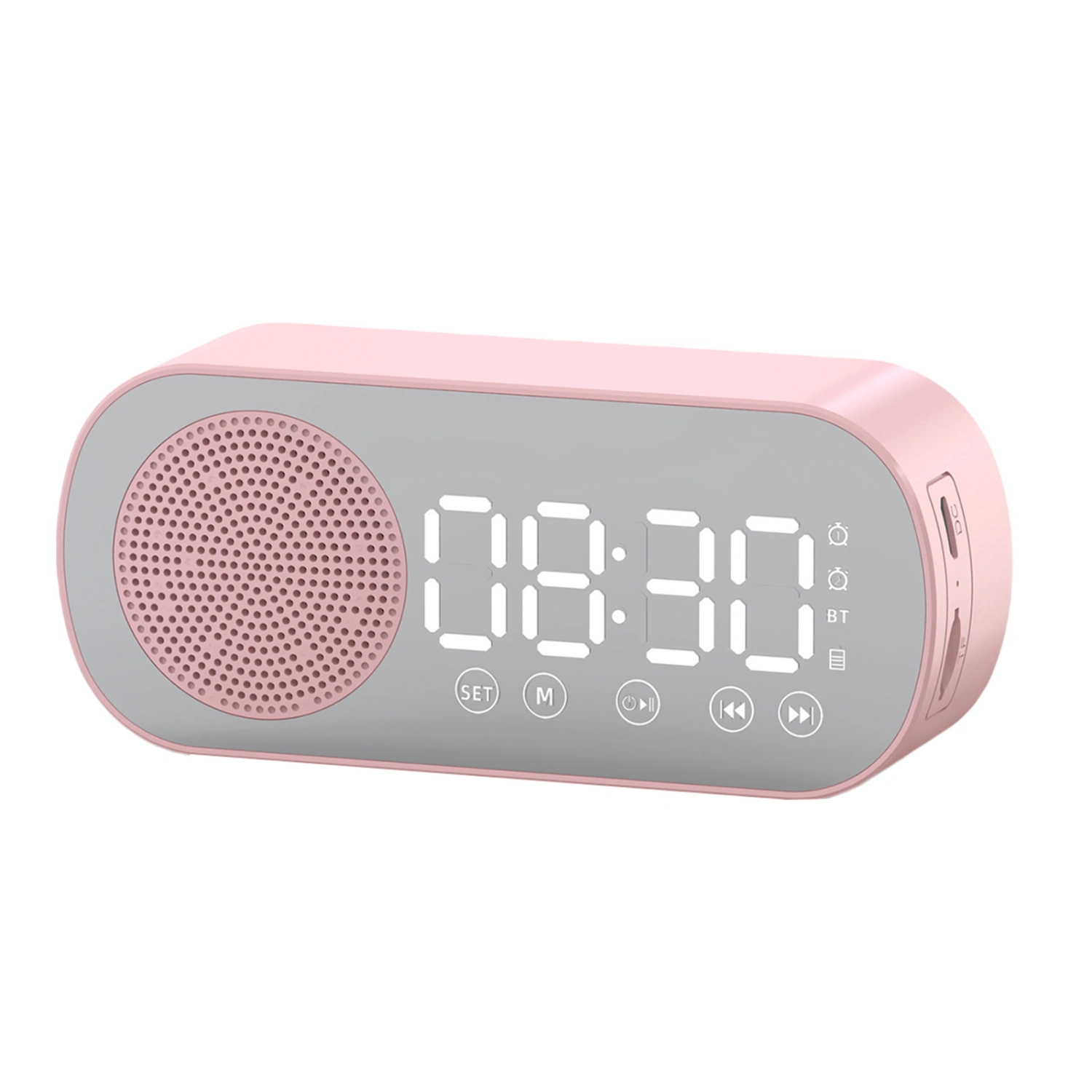 Digital Alarm Clock with Speaker Bluetooth FM Radio Mirror Clock