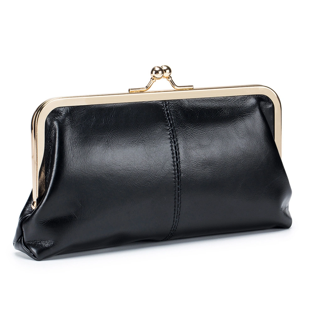 Women's Evening Clutch Purse Retro Solid Color PU Leather Handbag 