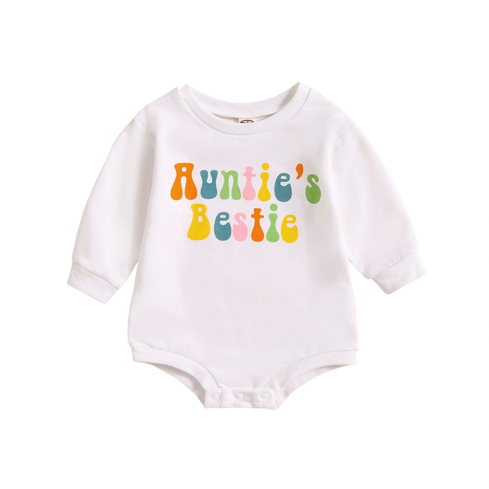 Baby Girls Sweatshirt Romper Valentine's Day Letter Print Jumpsuits