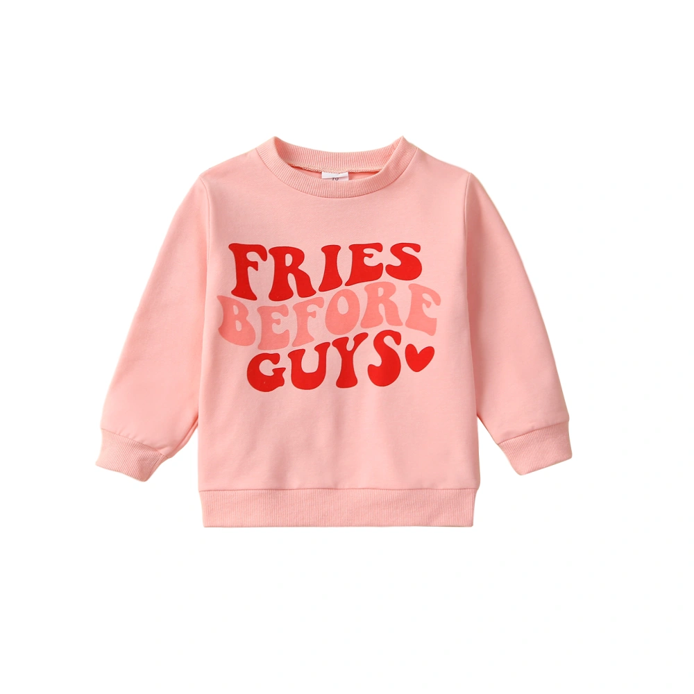 Girl Sweatshirt Valentine's Day Letter Print Long Sleeve Pullovers 