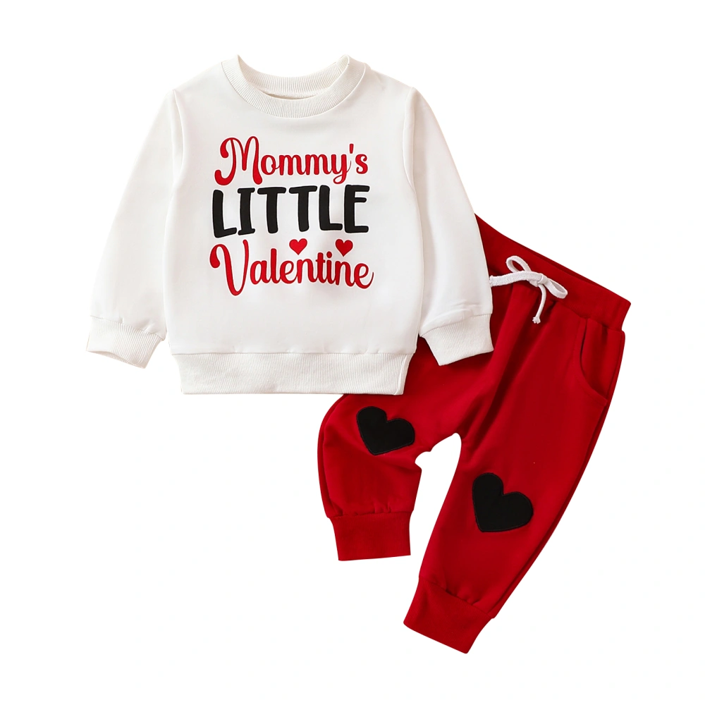 Baby Boy Valentine's Day Outfits Letter Print Sweatshirt and Pants