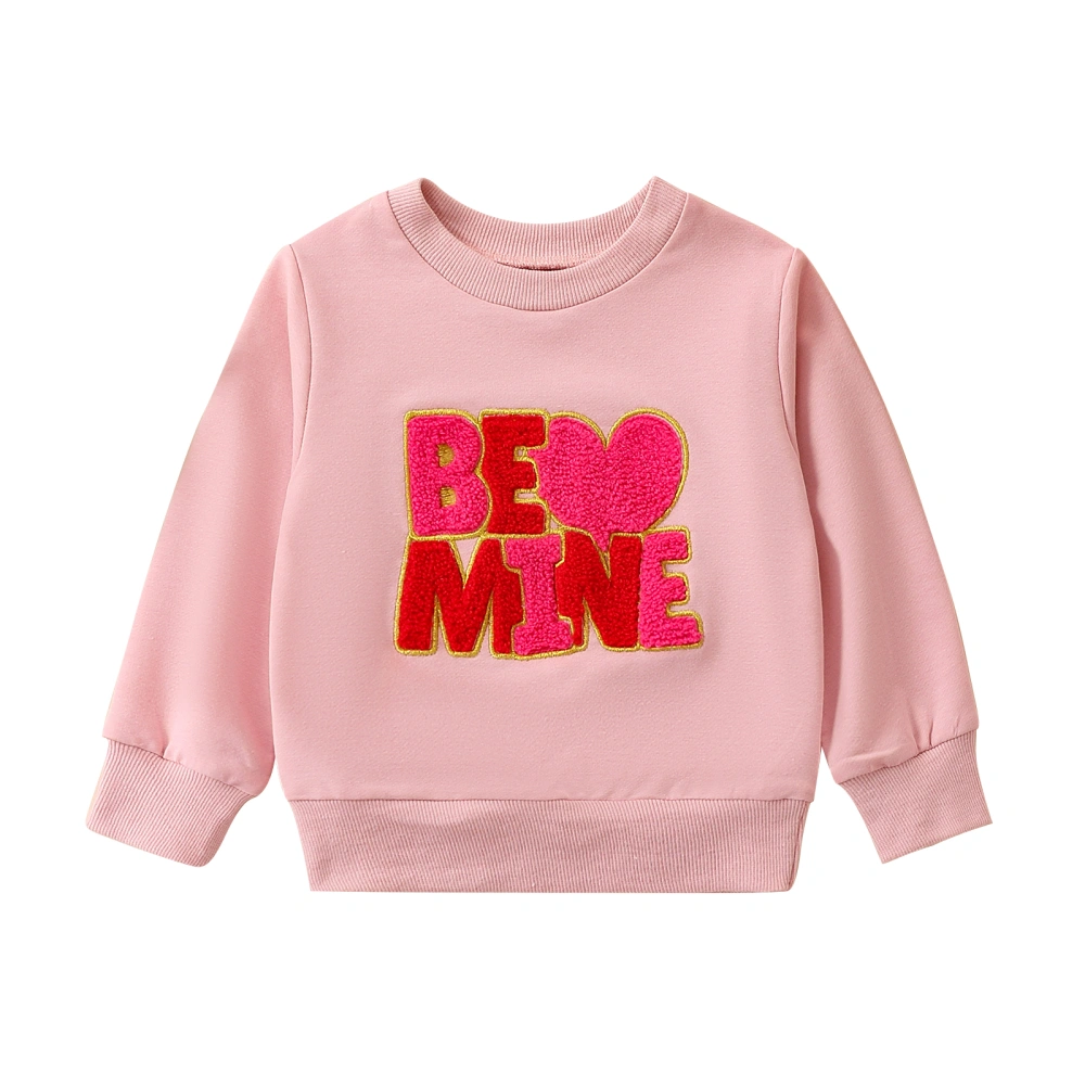 Baby Girls Sweatshirt, Long Sleeve Embroidery Letters Fall Pullover