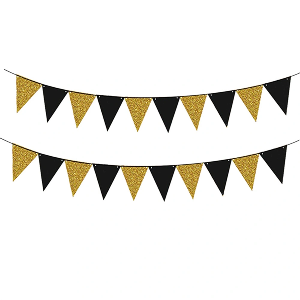 New Year Banner, Glitter Holiday Triangle Banner Party Favor