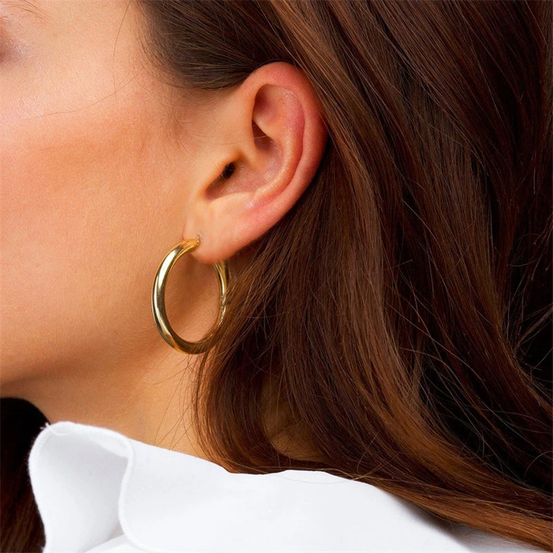 Broad Round Hoops Earrings