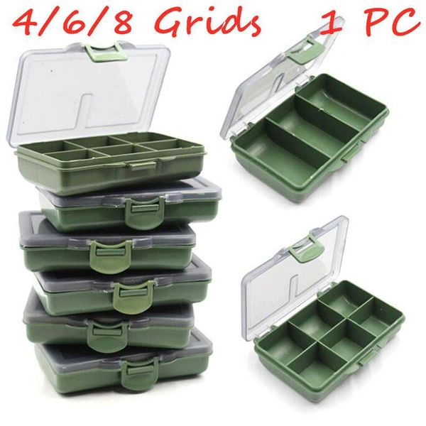 Plastic Accessories Rig Fishing Lure Bait Tackle Waterproof Storage Box Case with 4/6/8 Compartments