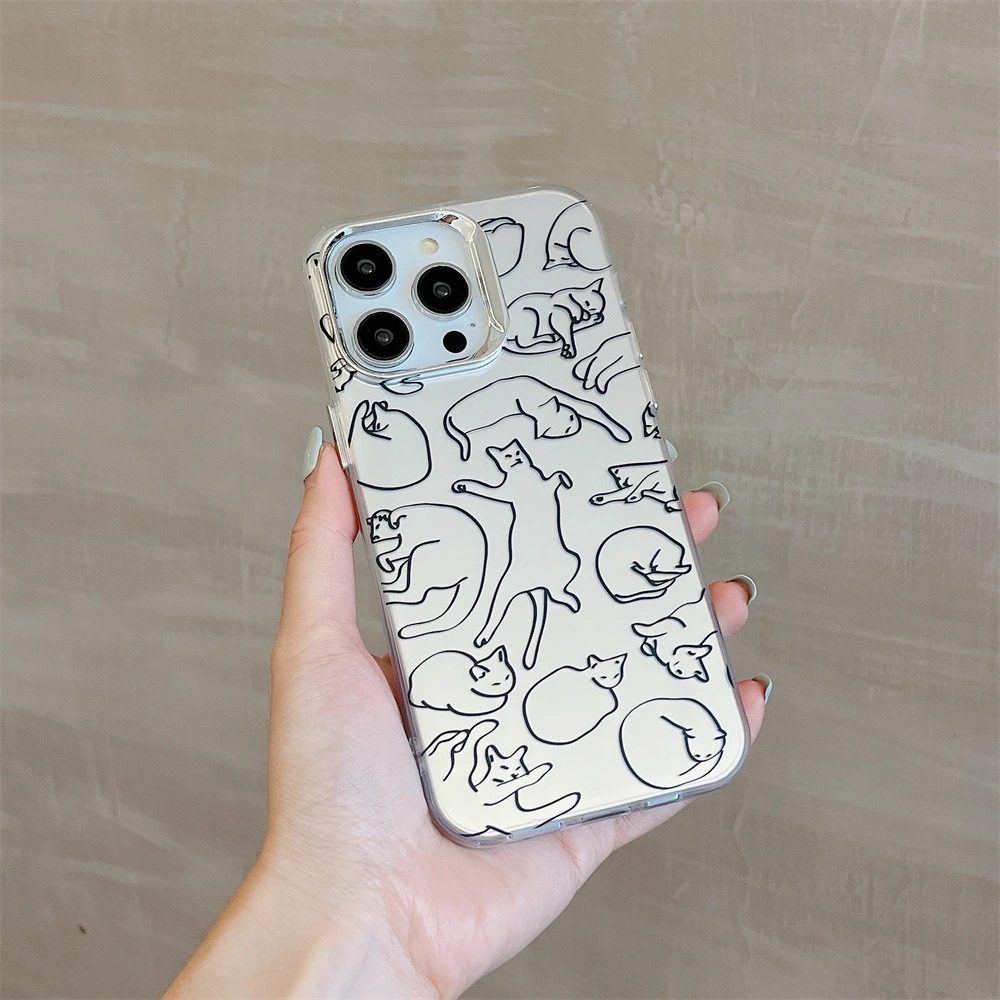 Artistic Line Cat Phone Case Cartoon