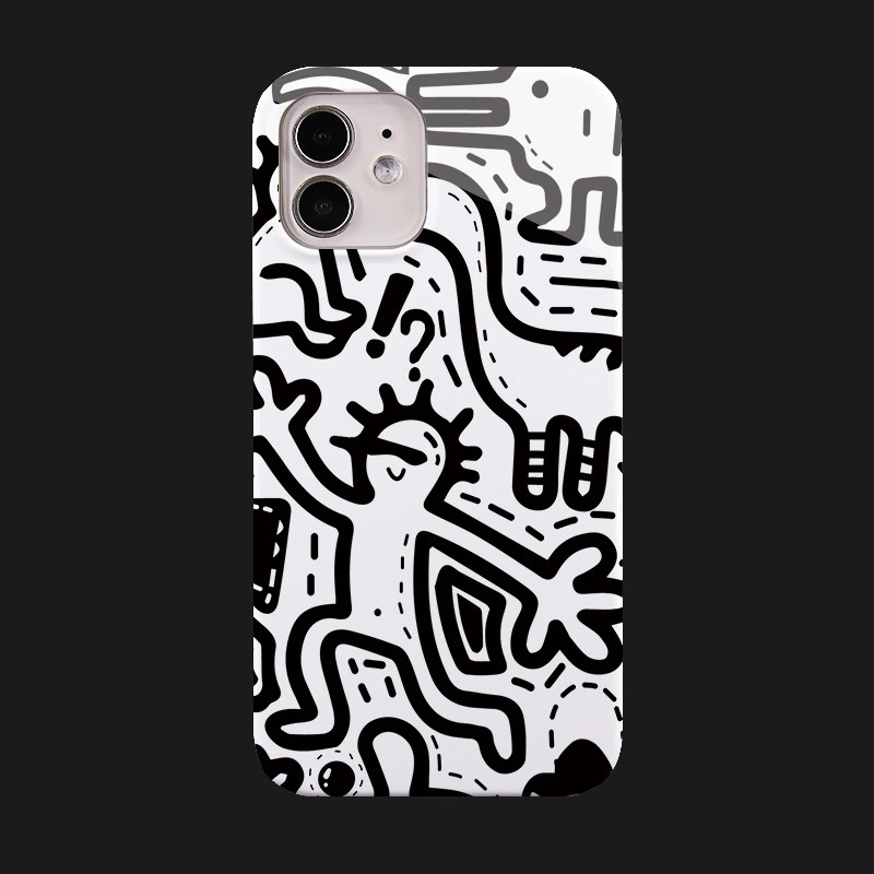 Black Line Graffiti Phone Case Ultra-thin