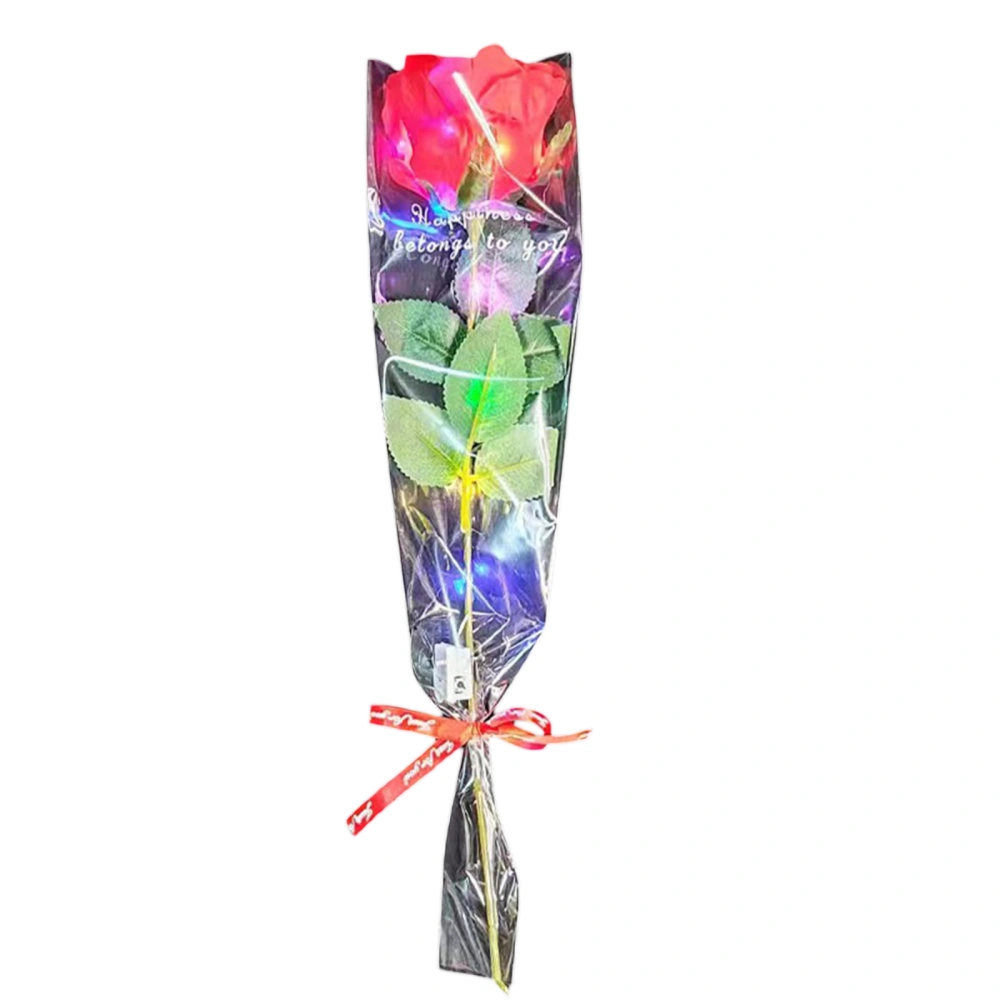 Valentine's Day Glowing Rose Led Light with Fallen Petals Decor