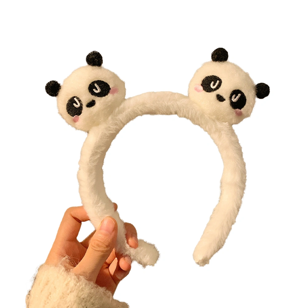 Cute Facial Headband Stretch Fluffy Cartoon Monster Makeup Hairband 