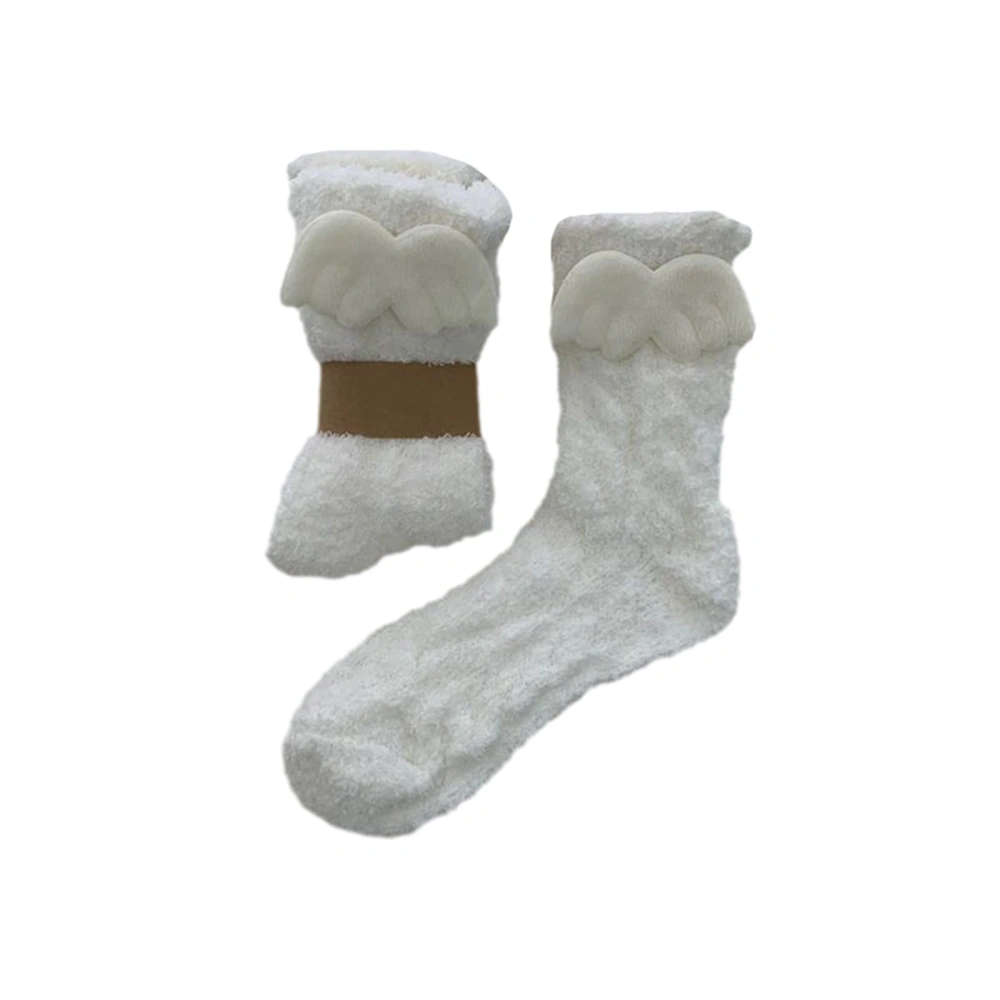 Slipper Socks for Women Winter Warm Fuzzy Socks with 3D Wings