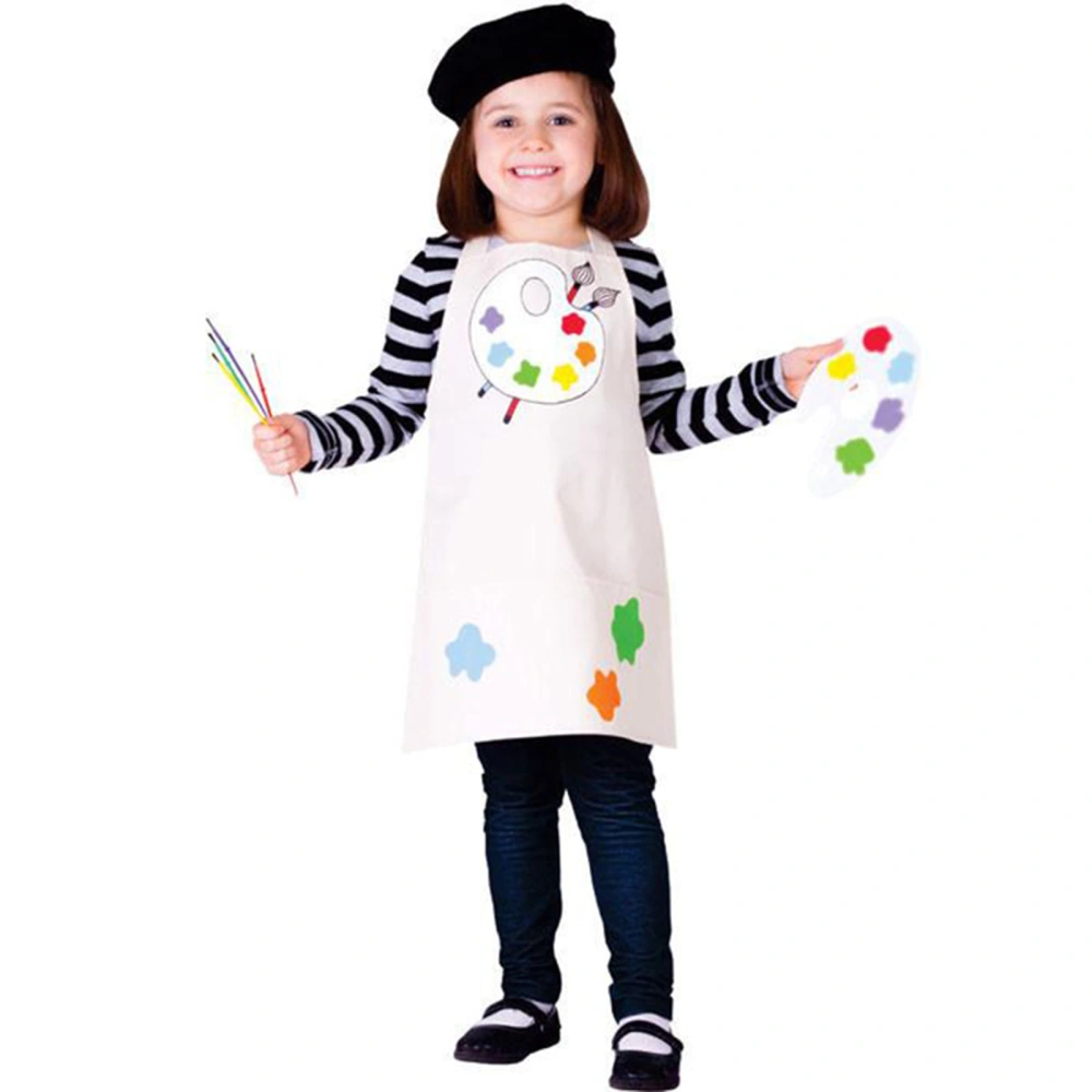 Kids Artist Costume Classic Painter Costume with Apron Beret Hat