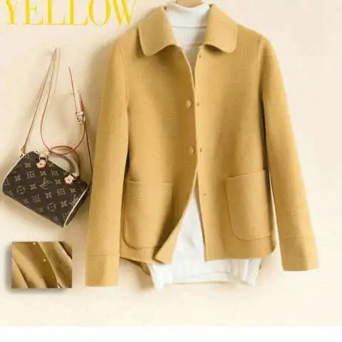 Thickened Autumn Winter Coat Women Jacket Women Fall Winter Coat Thickened Double-sided Lapel Single-breasted Cardigan Loose Long Sleeve Buttons