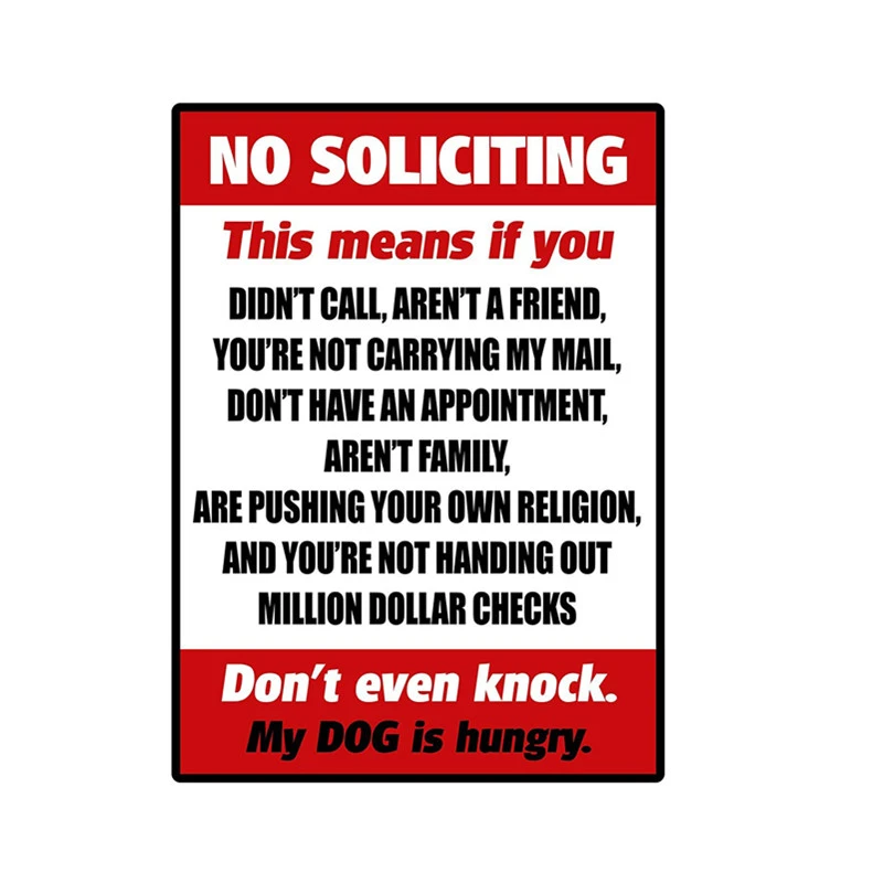 No Solicting Iron Decorative Painting