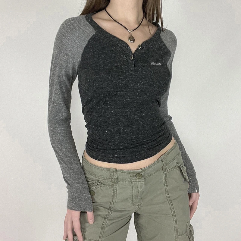 Slim Fit Slimming And Simple Casual Bottoming Shirt Women