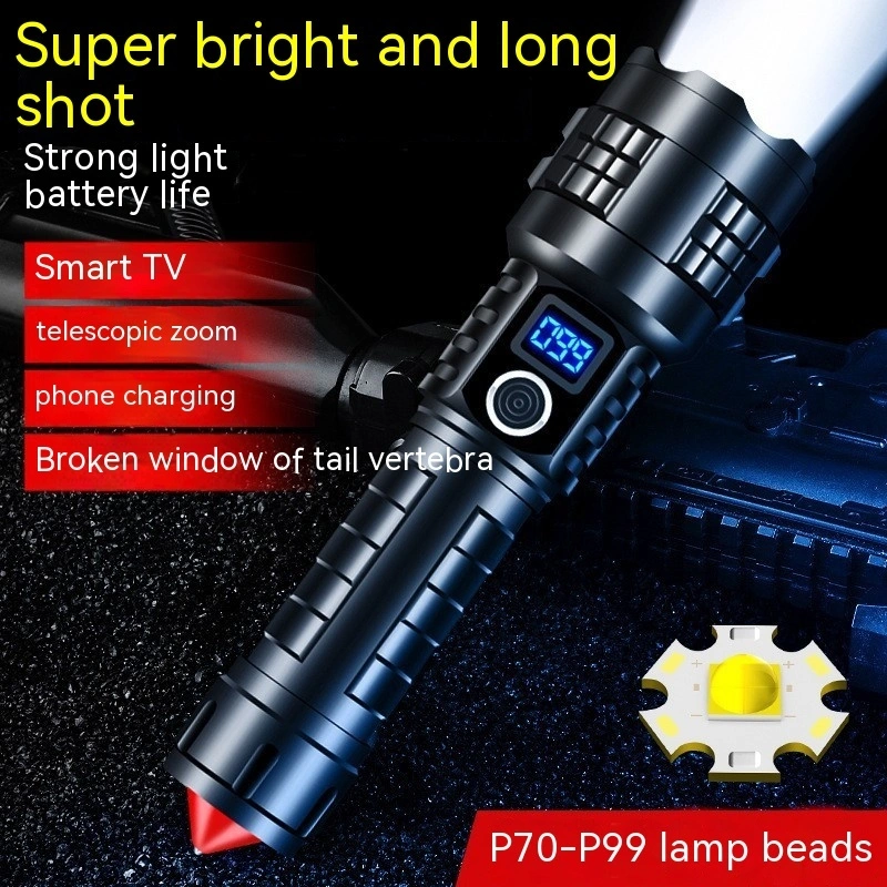 Strong Light P90 Rechargeable Flashlight Electric Display Home