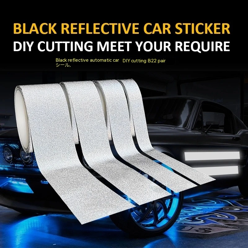 Super Bright Reflective Sticker Black Self-adhesive