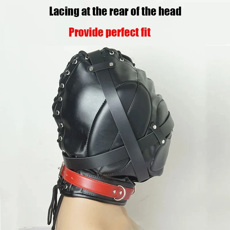 Le Black Soft Pu Thickened Reinforced Fully Enclosed All-inclusive Headgear Punishment