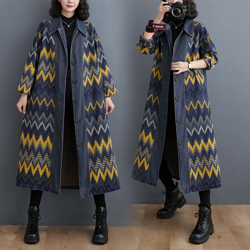 Fat Girl Vintage Wash Plus Size Denim Coat