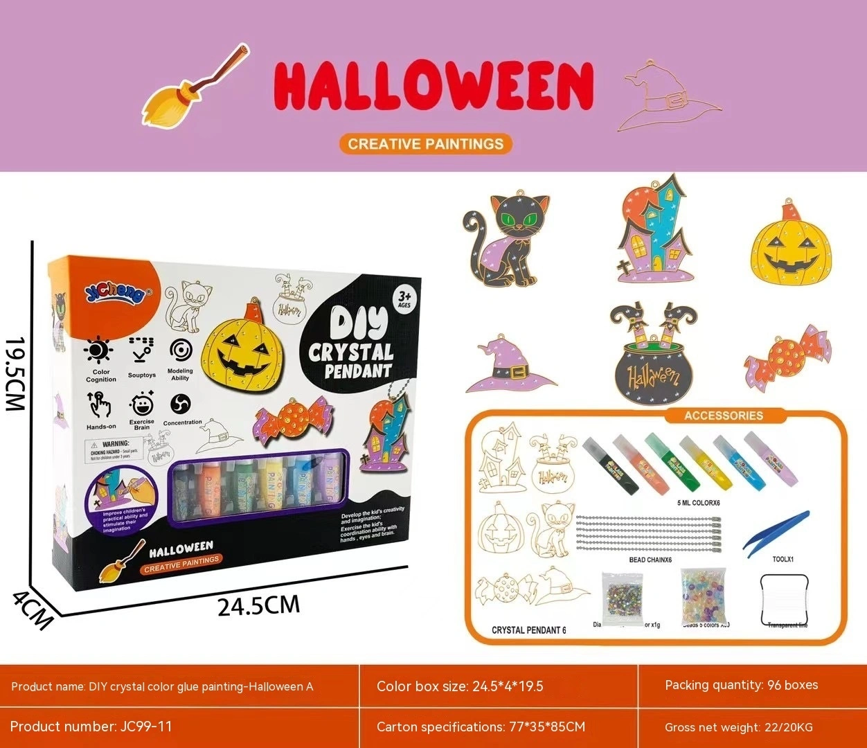 Free Gel Painting Crystal Glue Painting DIY Goo Card Coloring Pendant Christmas Halloween Children Gift And Ornament