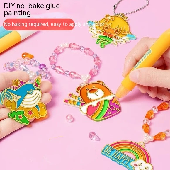 Free Gel Painting Crystal Glue Painting DIY Goo Card Coloring Pendant Christmas Halloween Children Gift And Ornament