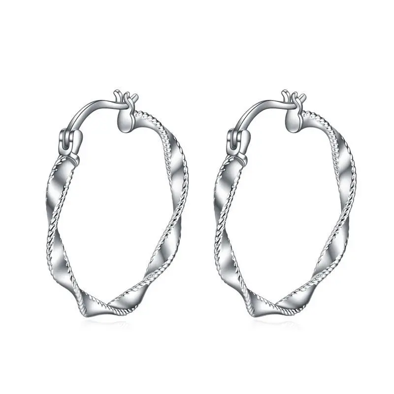 Circle Endless Hoop Earrings Twist Jewelry Gifts 30MM Hypoallergenic 