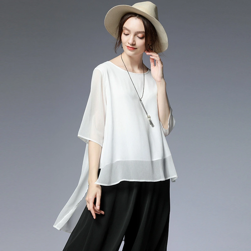 Temperament Versatile Mid-length Sleeve Chiffon Top