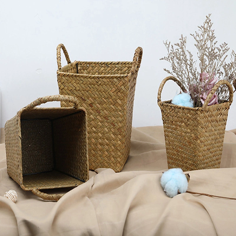 Creative Hand Weaving Straw Dried Flower Basket