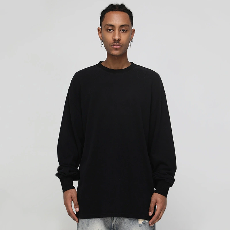 Men's Cotton Base Base Small Neckline Long Sleeve Shirt