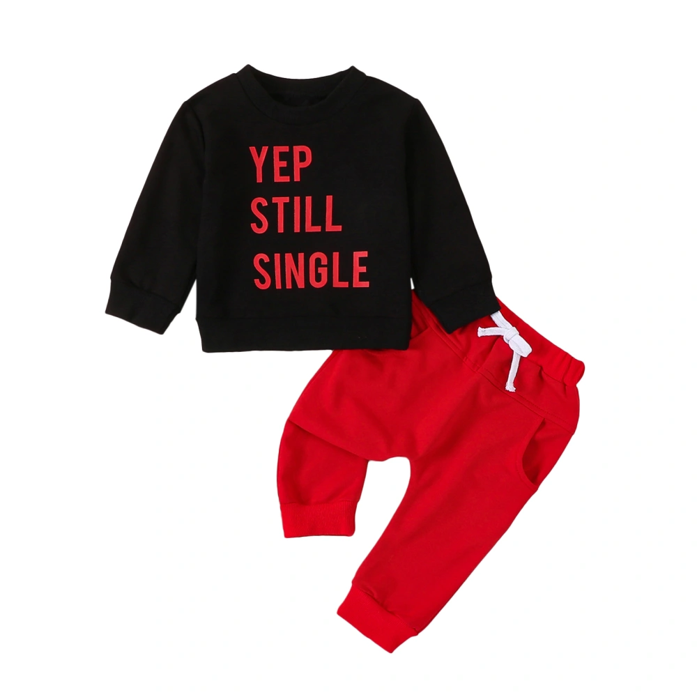 Toddler Boys Valentine's Day Outfits Letter Print Sweatshirts Pants