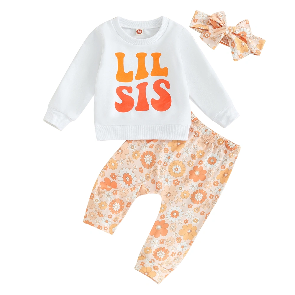 Big Sister Little Sister Outfits Long Sleeve Tops Pants Headband